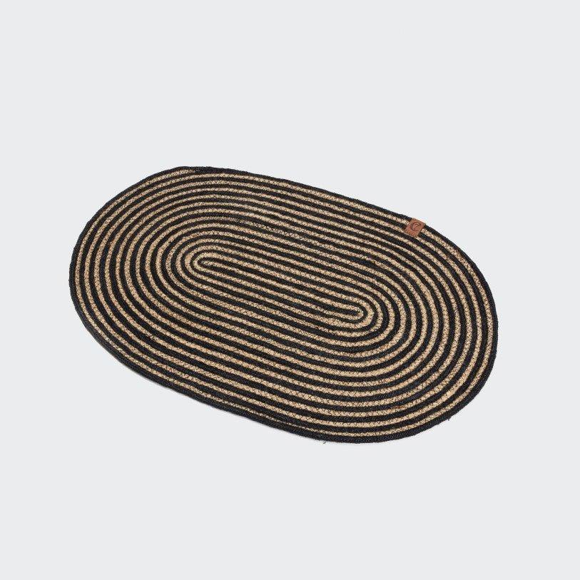 Fodermåtte - Jute Natur/Sort - Petstudio.dk