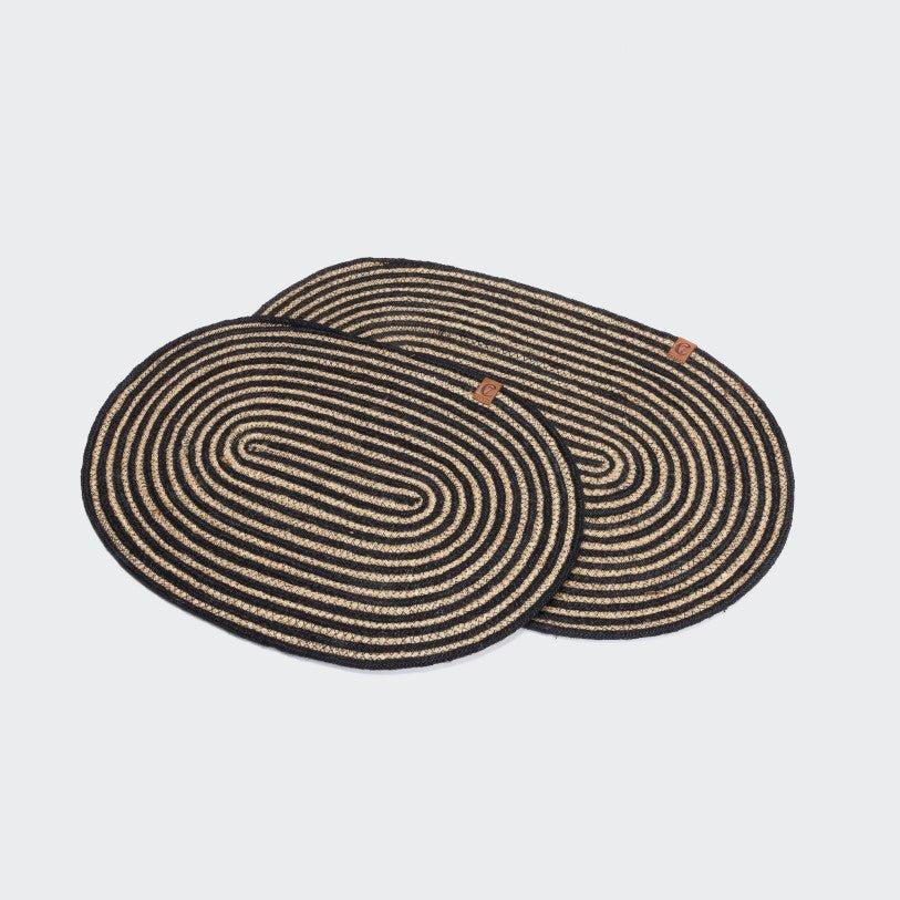 Fodermåtte - Jute Natur/Sort - Petstudio.dk
