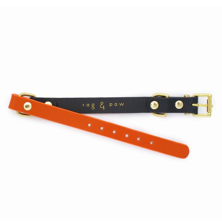 Orange & Blåt Halsbånd - Petstudio.dk